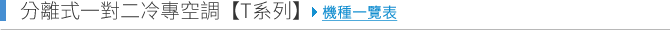 高效率分離式一對二冷氣空調